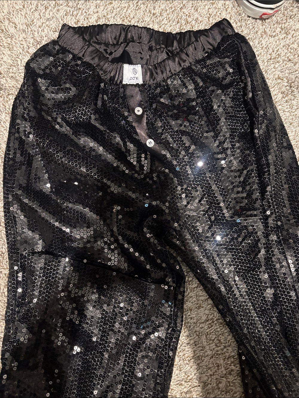 Parke Black Sequin Elastic Waist Pants